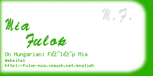 mia fulop business card
